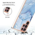 thumbnail image 2 of Designed for Samsung Galaxy S24 Ultra Marble Case, Ultra Thin Girls Women Plating Marble Designed Flexible Soft TPU IMD Marble Protective Case Cover for Samsung Galaxy S24 Ultra - Blue, 2 of 8