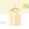thumbnail image 2 of Tisuna Toddler Boys Tops Solid Color Sleeveless Crew Neck Shirts Cute Comfortable Summer Boys Tank Tops Yellow Size 3-6 Months, 2 of 3