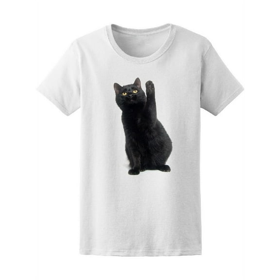 Black Cat Sitting And Playing Tee Women's -Image by Shutterstock
