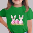 thumbnail image 2 of Annhoo Kids Easter Shirts Boys Girls Print Graphic Block Color Crewneck Unisex Short Sleeve Tops Soft Clothes, 2 of 5
