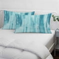 thumbnail image 4 of Teal Blue Ombre Throw Pillow Cover 24 x 36 Inch Decorative Pillow Cover Modern Abstract Art Oil Painting Lumbar Pillowcase Seasonal Rectangle Cushion Case for Couch Sofa Bed Living Room, 4 of 9
