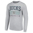 thumbnail image 2 of Men's Starter Heather Gray Anaheim Ducks Retro Graphic Long Sleeve Crew T-Shirt, 2 of 3