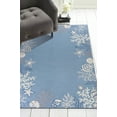 thumbnail image 2 of 8'x10' Sea Blue Hand Hooked Bordered Coral Reef Indoor Area Rug, 2 of 4