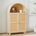 thumbnail image 6 of WIRRYTOR Arched Cabinet with 2 Rattan Doors, 2-Tier, Natural 1 Piece, 6 of 9