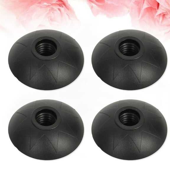 CIMAXIC Anti Skid Trekking Pole Tips Stick Cover Black Plastic