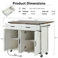 thumbnail image 4 of 53.5'' Farmhouse Kitchen Island with Power Outlet, Kitchen Storage Island with Drop Leaf, Spice Rack and Drawer, Rolling Kitchen Cart on Wheels, for Home, Kitchen and Dining Room, White, 4 of 9