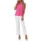 thumbnail image 2 of INSPIRAR CHIC Blusa sin mangas de gasa con cuello en V para oficina de mujeres S Rosa intenso, 2 of 6