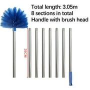 Dadatutu Duster with Extension Pole, 4-12 Ft Dusters for Cleaning, Spider Web Brush with Lightweight Stainless Steel Pole and Medium-Stiff Bristles Head, Long Handle Duster Easy Reach High Ceilings