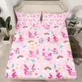 thumbnail image 2 of Manfei Cartoon Axolotl Queen Sheet Sets,Rustic Flower Floral Flat Sheet,Magic Animal Queen Fitted Sheet For Girl Teens,Ultra Soft Home Decor,4 Pieces, 2 of 7