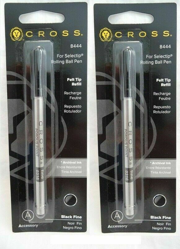 2 Cross Rollerball Selectip, Porous Point Felt Tip, Pen Refills, New