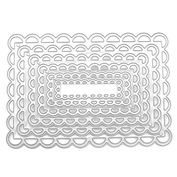 Diy Crafts Cutter Die Anidado Cosido Vieira Rectángulo Marco Plantilla De Encaje De Múltiples Capas Tarjeta De Felicitación Scrapbooking Acero Al Carbono Relieve Cutter Die Moyic HA019342-00