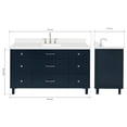 thumbnail image 5 of ARIEL Monroe 61 Inch Single Rectangle Sink Bathroom Vanity With Pure White Quartz Countertop 1.5 Inch Edge In Midnight Blue, 5 of 8