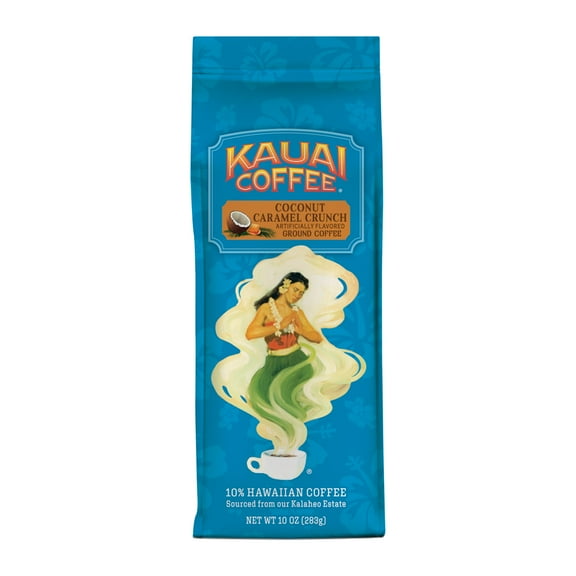 Kauai Coffee Coconut Caramel Crunch Medium SMRRoast - Ground Coffee, 10 oz Package (pack of 1)