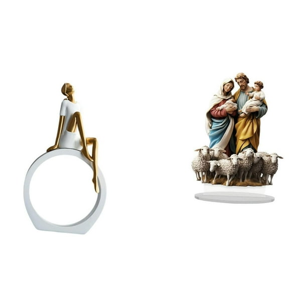 Estatua de niña,Estatuas de mujeres y niñas,figuritas decorativas elegantes,Escultura de arte abstracto,regalo creativo y moderno para el hogar.,Letrero de mesa,Decoración de escritorio