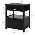 thumbnail image 2 of SoBuy FRG258-SCH Table de Chevet avec 2 Tiroirs, Table de Nuit Lampe Table d'Appoint, Noir, 2 of 6