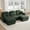 Green, variant on Mintazer 105" Chenille Cloud 3-Seater Modular Sectional Sofa with 2 Movable Ottoman & Round Pillows, U-Shaped Ergonomic Sofa Couch for Living Room, Apartment, Cream