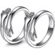 thumbnail image 1 of 2pcs Hug Ring,925 Sterling Silver Hug Rings For Women Men Girls Love Hugging Open Promise Ring, 1 of 5