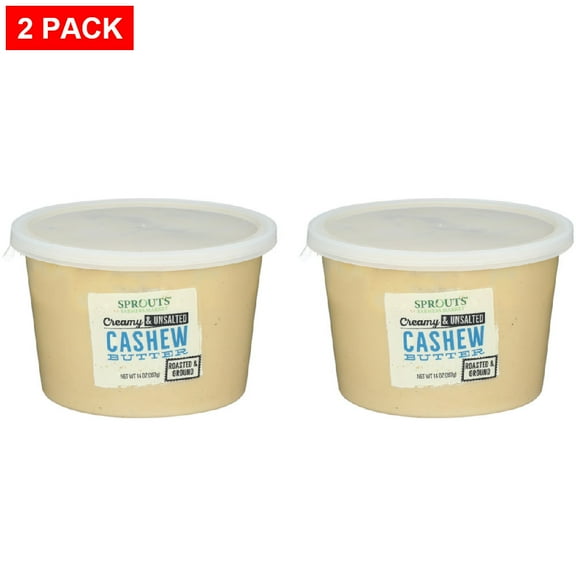 Sprouts Creamy Unsalted Cashew Butter 14 oz (Pack of 2)