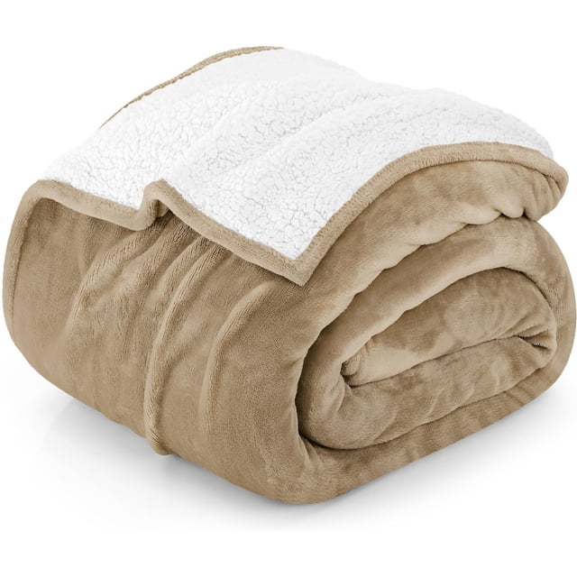Manta Utopia Bedding Sherpa Queen Size Camel 228 x 228 cm