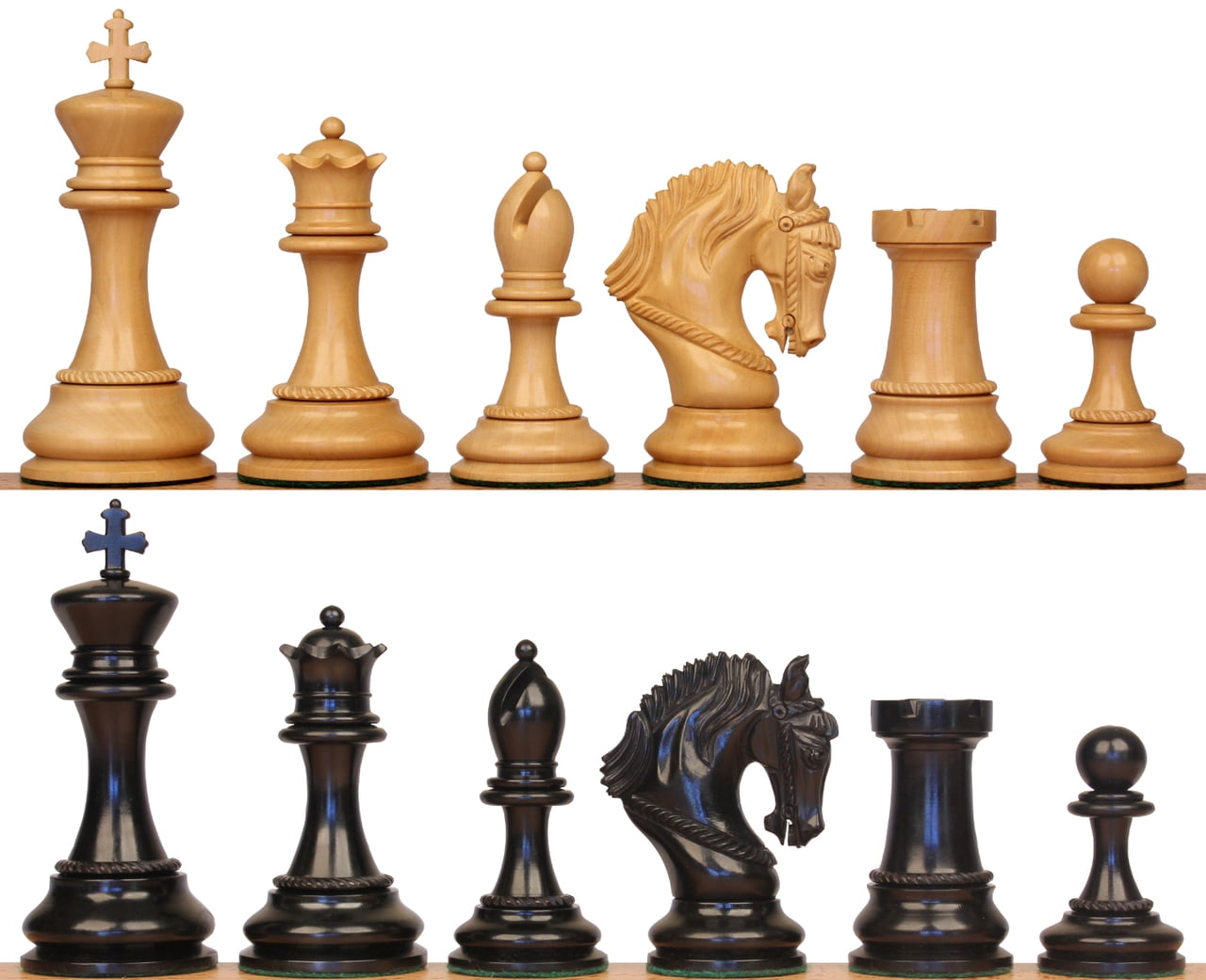 Hengroen Staunton Chess Set With Ebony & Boxwood Pieces - 4.6