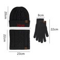 thumbnail image 2 of Gorro de invierno, gorro, bufanda, guantes con pantalla táctil, conjunto para hombres y mujeres, negro, 2 of 5