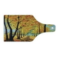 thumbnail image 2 of Country Cutting Board, Painting of a Park in Autumn Fall with Pale Warm Tone Leaves Harmony Nature Print, Tempered Glass Cutting and Serving Board, Wine Bottle Shape, Yellow Brown, by Ambesonne, 2 of 5