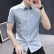thumbnail image 3 of Camisas y blusas de manga corta con estampado para hombre de negocios, de algodón y seda con estampado de lunares, baratas, nuevas en Asia, ropa S, 3 of 5