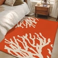 thumbnail image 5 of Sea White Coral Orange Washable Area Rugs 2.7'x5', Marine Background Modern Art Low Pile Throw Living Room Rug Non-Slip Sturdy Edge Binding Carpet for Indoor Entryway Bedside Kitchen, 5 of 9