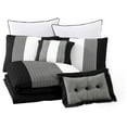 thumbnail image 3 of Loft 8-Piece Luxury Striped Comforter Set (King, Black/Gray/White), 3 of 7