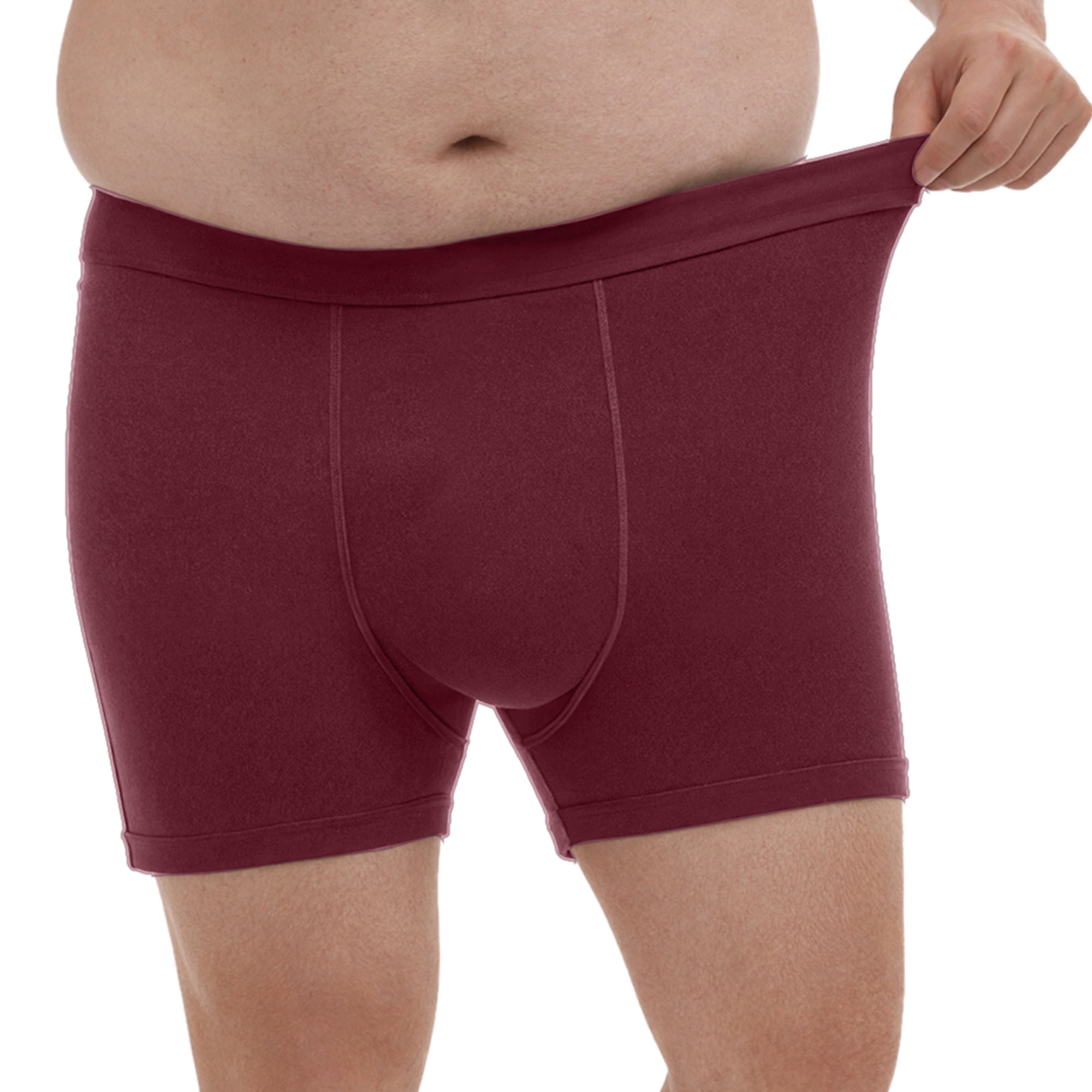 DARING DIVA Men's Big Tall Stretch Waistband Mid-Waisted Underwear 4XL Burgundy