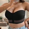 thumbnail image 5 of GPOECD Plus Size Front Closure Bras for Women Seamless Smooth Comfort Bra Full Coverage Casual Womens Bras Wireless Camisole Daily Wear Z01_Black,L, 5 of 8