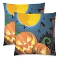 thumbnail image 1 of ABPHQTO Funda de almohada de calabaza 45x45 cm, funda de almohada con cremallera de Halloween, juego de 2, 1 of 3