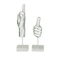 thumbnail image 6 of 14", 10"H Silver Resin Hands Sculpture, by DecMode (2 Count), 6 of 8