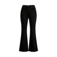 thumbnail image 6 of QATAINLAV Women's High Waist Flare Jeans Slim Fit Bell Bottom Wide Leg Jean Pants Solid Color Casual Bootcut Denim Trousers with Pockets Black M, 6 of 6