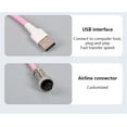 thumbnail image 3 of facefd Mechanical Keyboard Cable Professional Keypad Connect Wires Type-c Spring Aviation Cables Connector Wire Computer Accessory Purple, 3 of 5