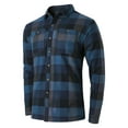 thumbnail image 2 of Hat and Beyond Mens Checkered Long Sleeve Button Down Urban Fashion Flannel Shirt, 2 of 4