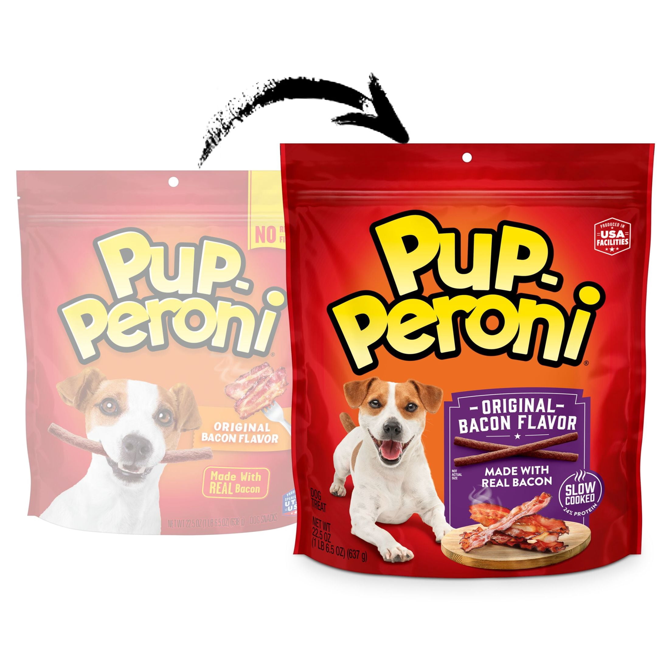 (4 pack) Pup Peroni Original Bacon Flavor Dog Treats, 22.5 Ounce Bag