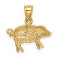 thumbnail image 3 of Finest Gold 14K Yellow Gold Diamond-Cut Pig Pendant, 3 of 3