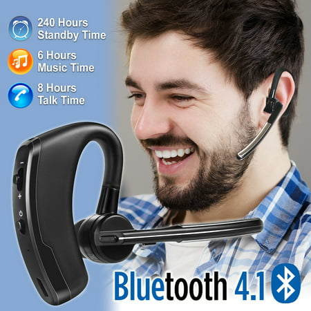Wireless Bluetooth Noise Cancelling Trucker Headset Earpiece Earbud Microphone For