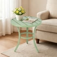 thumbnail image 7 of Outdoor Round Side Table, Light Green Powder-Coated Metal Frame, Adjustable Non-Slip Feet, Compact End Table, for Patio Balcony Living Room Bedroom, 7 of 7