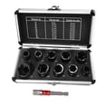 thumbnail image 1 of Tignapoo 11-Piece Hex Nut Remover Set with Socket Adapter, Chrome Vanadium Steel, Black, Aluminum Case, 9-19mm Sizes, Compact & Durable, 1 of 1