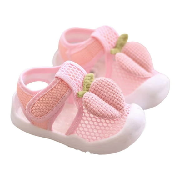 Ketyyh-chn99 Girls' Sandals Shoes Toddler Girls Sandals Comfort Open Toe Flat Sandals with Flower for Little Kids Pink,6