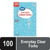 (3 pack) (3 pack) Great Value Premium Clear Forks, 100 Count