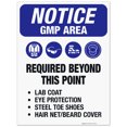 thumbnail image 1 of GMP Area Required Beyond This Point Lab Coat, Eye Protection Sign, OSHA Notice Sign, 18x24 Corrugated Plastic, 1 of 1