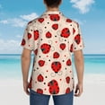 thumbnail image 6 of Balery Red Ladybug Print Men's Hawaiian Shirts Short Sleeve Beach Shirt Relaxed Fit Vacation Button Down Shirts-Small, 6 of 9