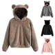 thumbnail image 4 of Sudadera con capucha de orejas de conejo de manga larga para mujer, Sudadera con capucha de felpa cálida, Tops casuales, Otoño e Invierno, 4 of 5