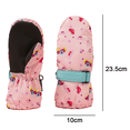 thumbnail image 2 of Guantes de esquí con estampado divertido para niños y niñas, impermeables, resistentes al viento, cálidos guantes para jugar en la nieve, color rosa, 2 of 5
