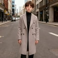 thumbnail image 6 of breaise Kids Todder Double Breasted Trench Coat Notched Lapel Long Peacoat Classic Casual Winter Overcoat, 6 of 9