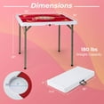 thumbnail image 3 of Costway Table de Mah-Jong Pliant de 35 Pouces avec Porte-Gobelets et Poignée de Transport en Feutre Lisse Rouge, 3 of 10