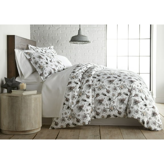 Watercolor Symphony Collection 100-percent Cotton Printed Duvet Cover Set